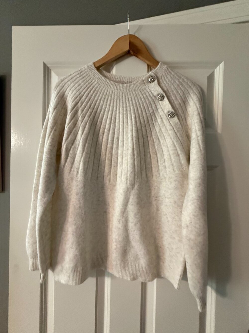 **Loft  Cream-Colored Sweater**